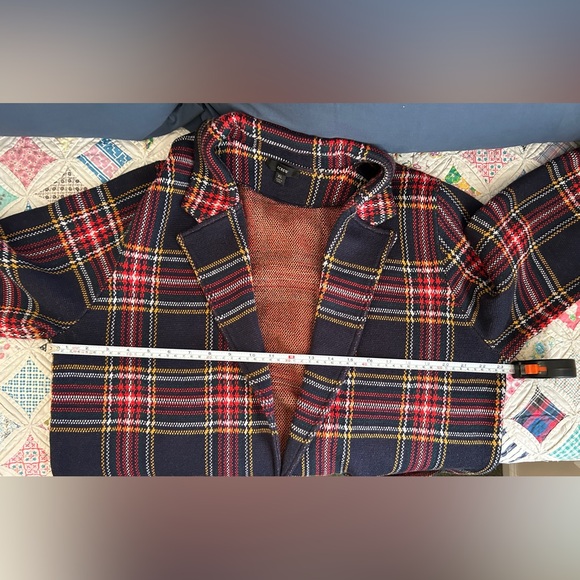 J. Crew Plaid Cardigan - Red, Yellow, Black - Picture 2 of 3